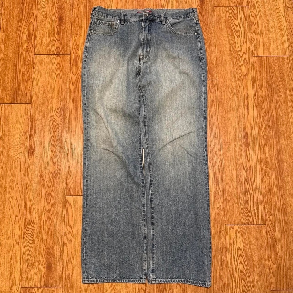 Union Bay Men's Jeans Y2K Baggy Skater Loose Blue 2000s Measures 35x33‎
